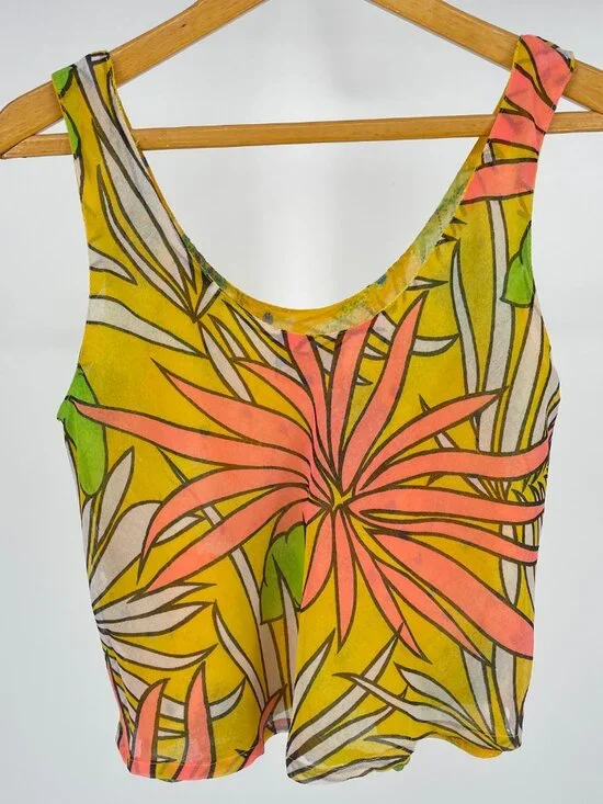 Sacred Threads Reversible 2-Piece Set Yellow Tropical Boho Skirt M/L - Picture 5 of 11